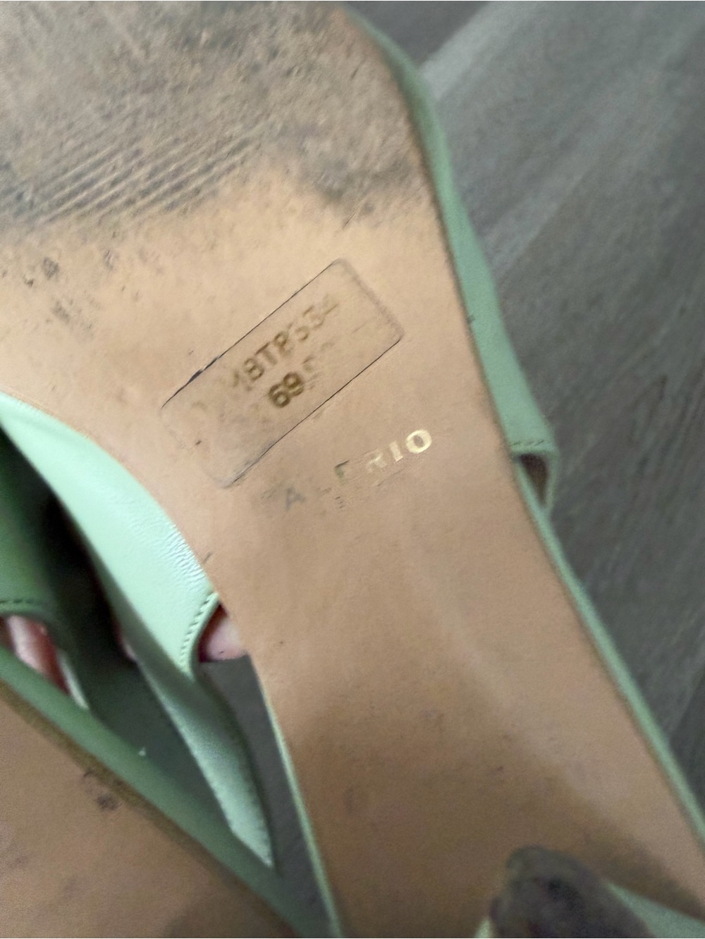 Women’s Pointed Slingback Low Heel Pumps in Mint - Picture 6 of 6